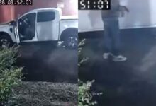 Vídeo registrou momento em que homem faz disparos com arma de fogo. (Imagem: Reprodução)