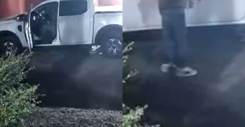 Vídeo registrou momento em que homem faz disparos com arma de fogo. (Imagem: Reprodução)