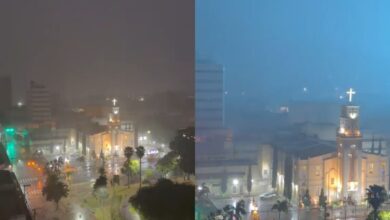Moradores registraram céu carregado, trovões e sucessivos clarões antes da chegada da chuva. (Foto: Portal 6)