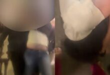 Médico foi imobilizado e arrastado para fora do bar. (Foto: Reprodução)