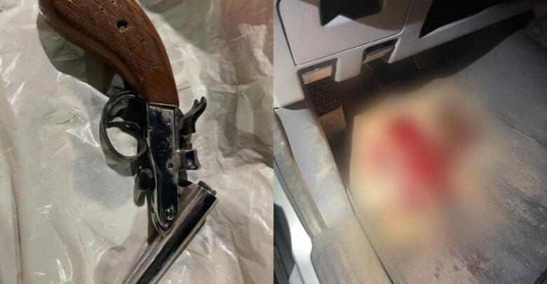 No veículo utilizado na fuga, os policiais encontraram latas de cerveja e uma grande quantidade de sangue no banco do motorista e no assoalho. (Foto: Reprodução)