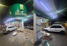Registro mostra a reação de pessoas que estavam no interior do estabelecimento segundos antes da colisão. (Foto: Reprodução)